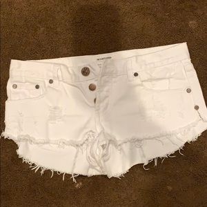 One Teaspoon white denim shorts